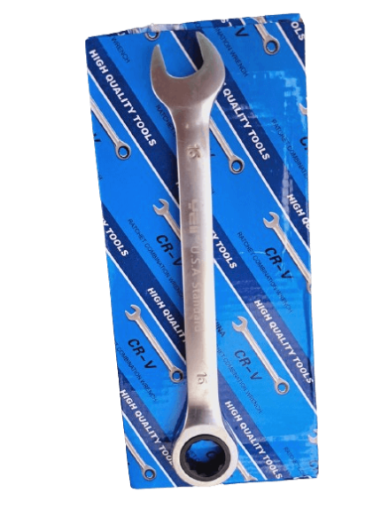 Adjustable wrench with a sturdy, ergonomic handle, suitable for tightening and loosening nuts and bolts in various sizes.